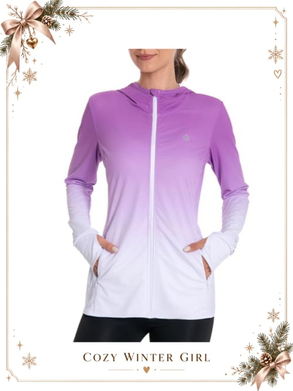 Women's UPF 50+ Full Zip Hoodie Jacket Long Sleeve Sun Shirt